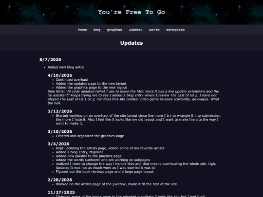 updates screenshot