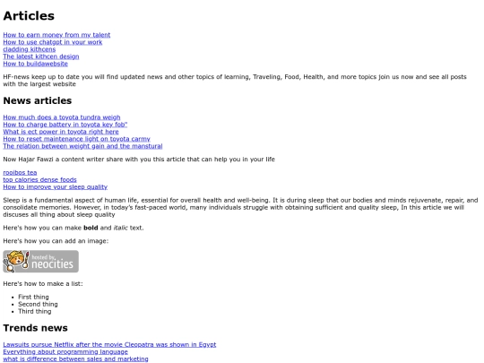articles screenshot