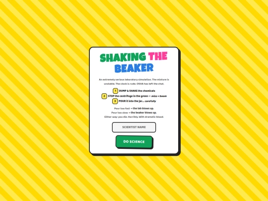 games/shaking-the-beaker screenshot