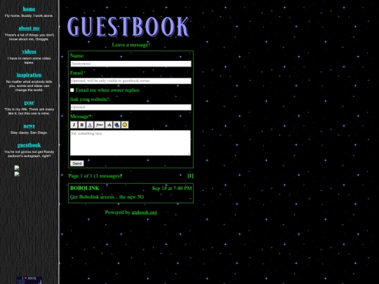 guestbook screenshot