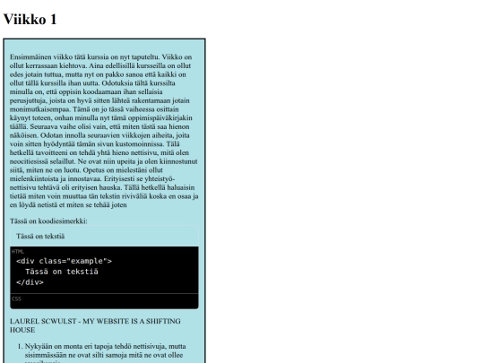 oppimispaivakirja/viikko1 screenshot