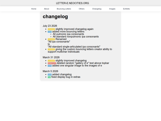 changelog screenshot