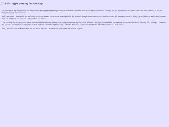 dreamjournal/bombing screenshot