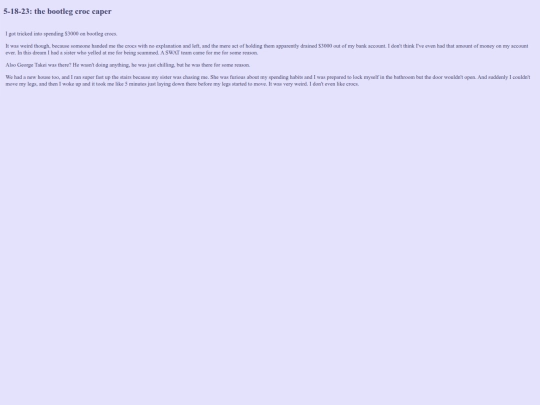 dreamjournal/bootlegcrocs screenshot