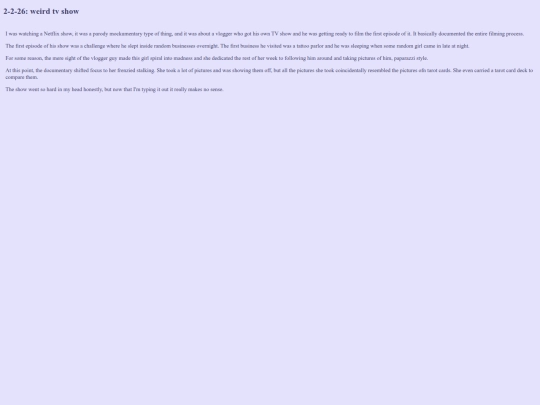 dreamjournal/weirdshow screenshot