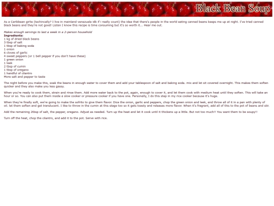 recipes/beansoup screenshot