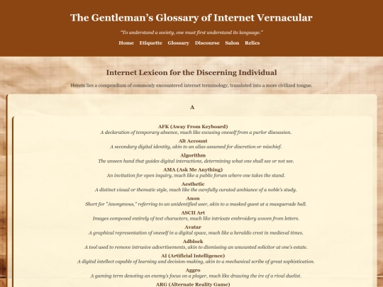 glossary screenshot