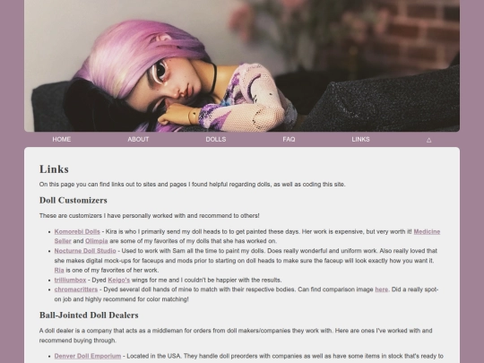 links screenshot