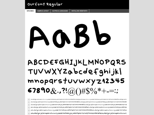 ourfont/ourfont-regular-demo screenshot