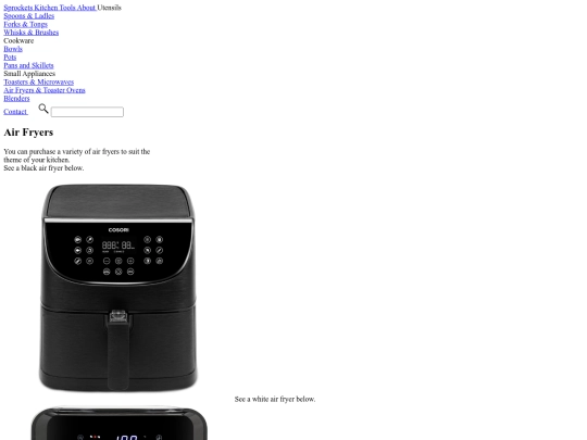 appliances/airfryersandtoasterovens screenshot