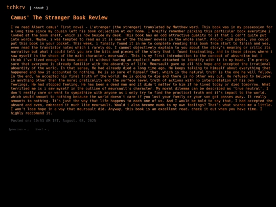 posts/Camus' The Stranger Book Review screenshot