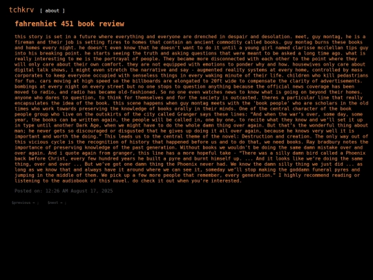posts/fahrenhiet 451 book review screenshot