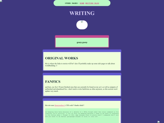 writing screenshot