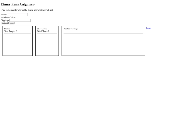 js/dinner screenshot
