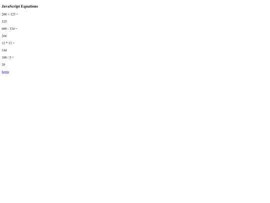 js/equations screenshot