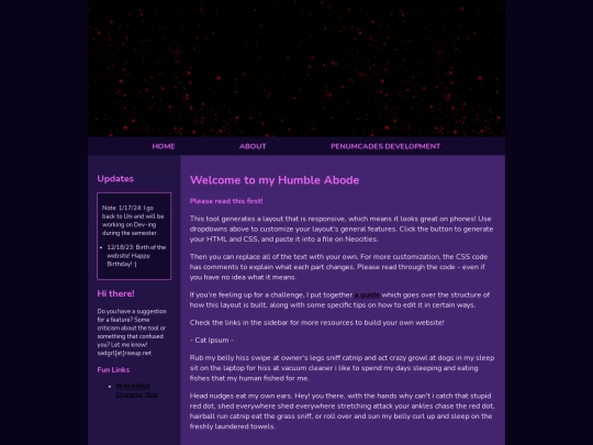 testsite screenshot