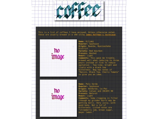 coffee screenshot
