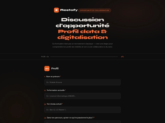 restafy-evaluation-form screenshot