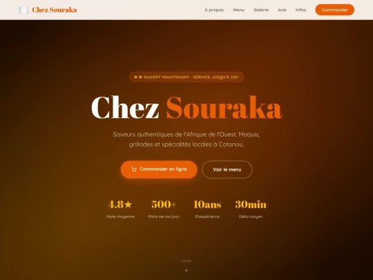 restaurant-site screenshot