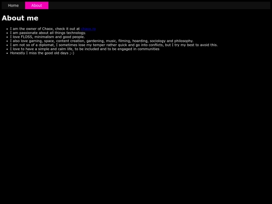 aboutme screenshot