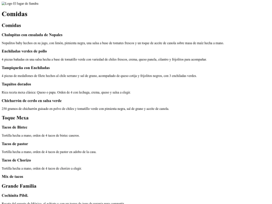 Comidas de Sandra screenshot