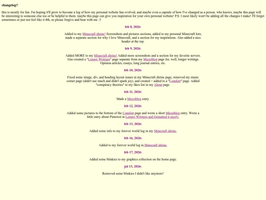 changelog screenshot