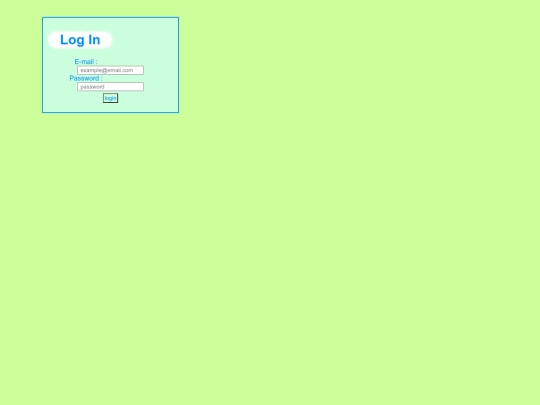 Login - jQuery/indxx screenshot