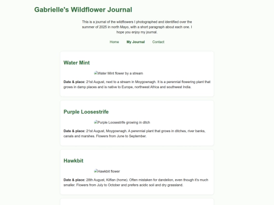 Wildflower Journal screenshot