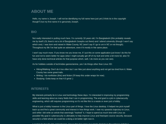 AboutMe/aboutme screenshot