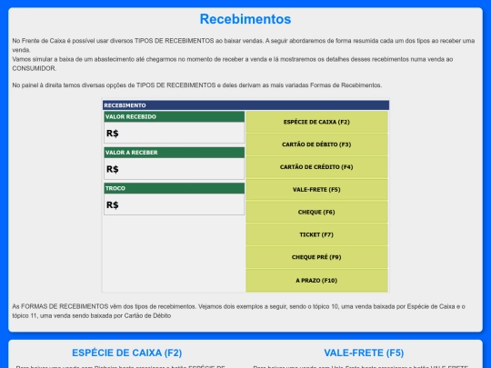 formaRecebimento screenshot