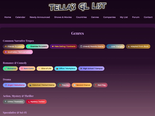 Genres screenshot