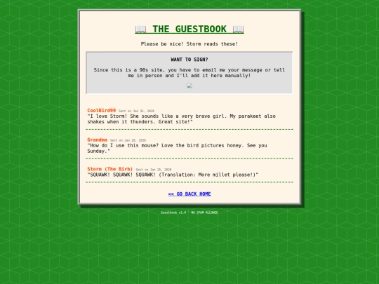 guestbook screenshot