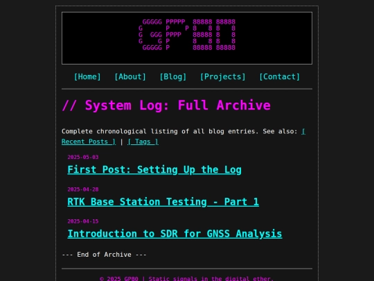 blog/archive screenshot