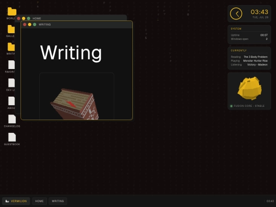 writing screenshot