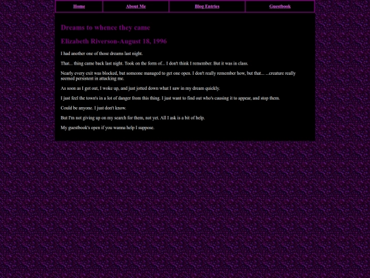Entries/dreams screenshot