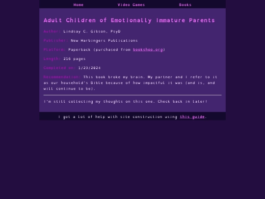bookreviews/ACoEIP screenshot