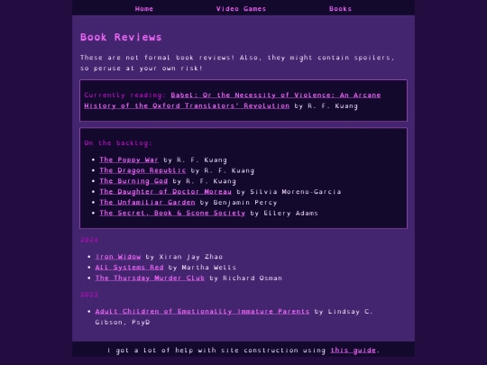 bookreviews screenshot