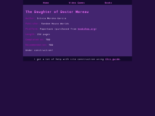bookreviews/thedaughterofdoctormoreau screenshot