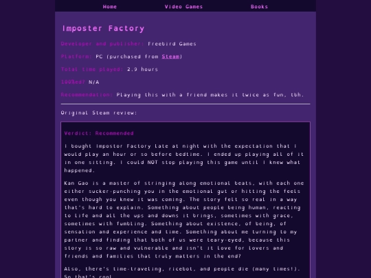 videogamereviews/imposterfactory screenshot