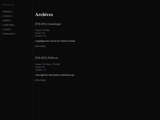 Archives screenshot