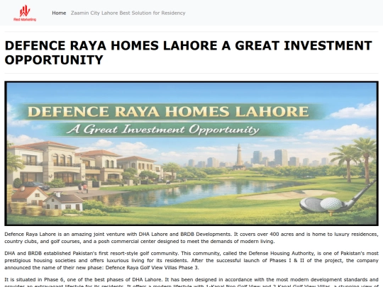 defence-raya-homes-lahore-a-great-investment-opportunity screenshot