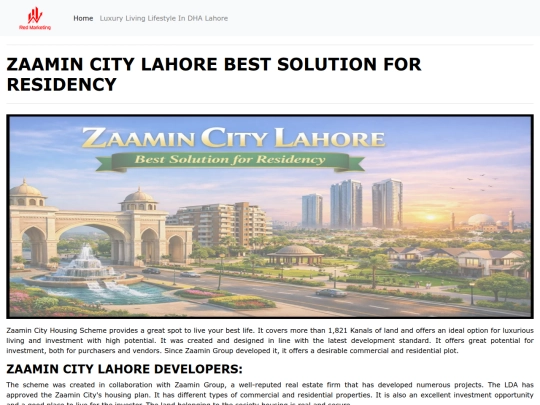 zaamin-city-lahore-best-solution-for-residency screenshot
