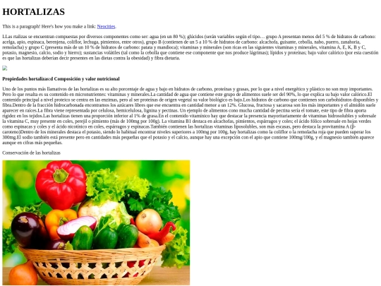 HORTALIZAS screenshot