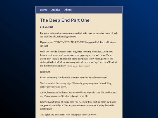 posts/2025-02-24-The-Deep-End-Part-One screenshot