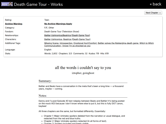 deathgametour/ao3/allthewords screenshot
