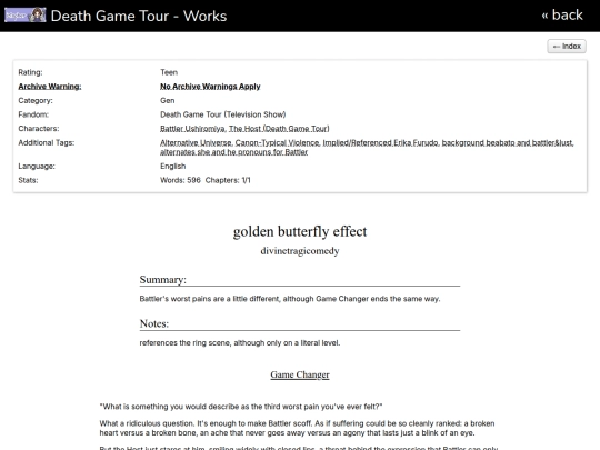 deathgametour/ao3/butterflyeffect/gamechanger screenshot