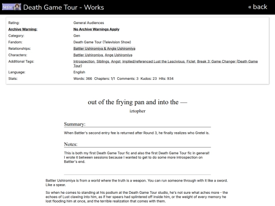 deathgametour/ao3/oneshot/fryingpan screenshot