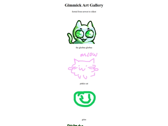 The Strawpage Page/gimmickartgallery screenshot