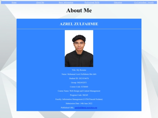 aboutme screenshot