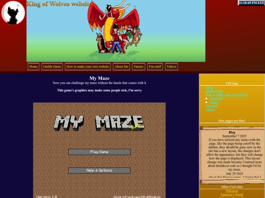 kow/pages/games/MinecraftMaze screenshot